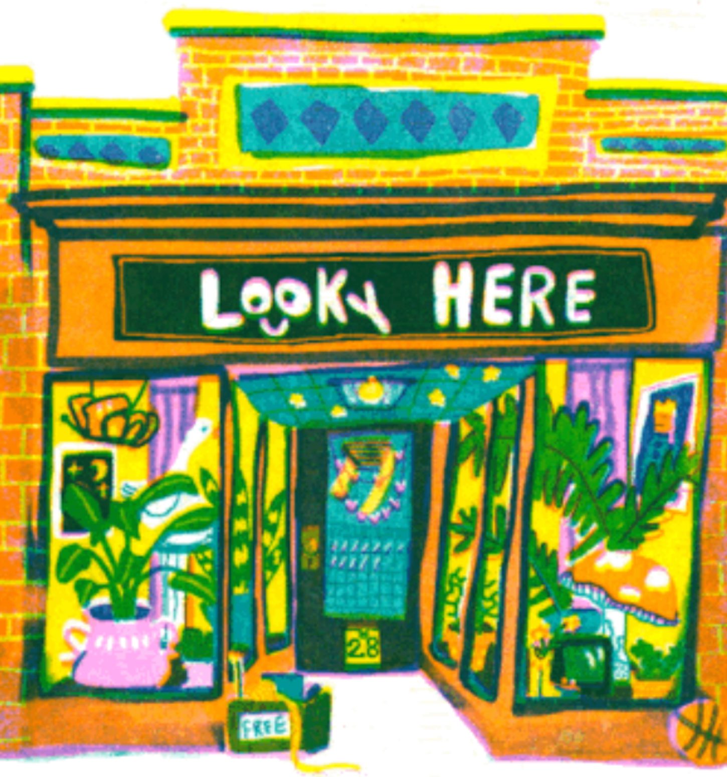 Art of Stylized Looky Here Storefront