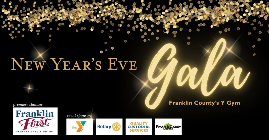 Flyer for New Year's Eve Gala at Franklin County's Y Gym