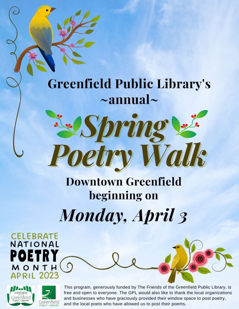 Poetry Walk April 2023 Flyer