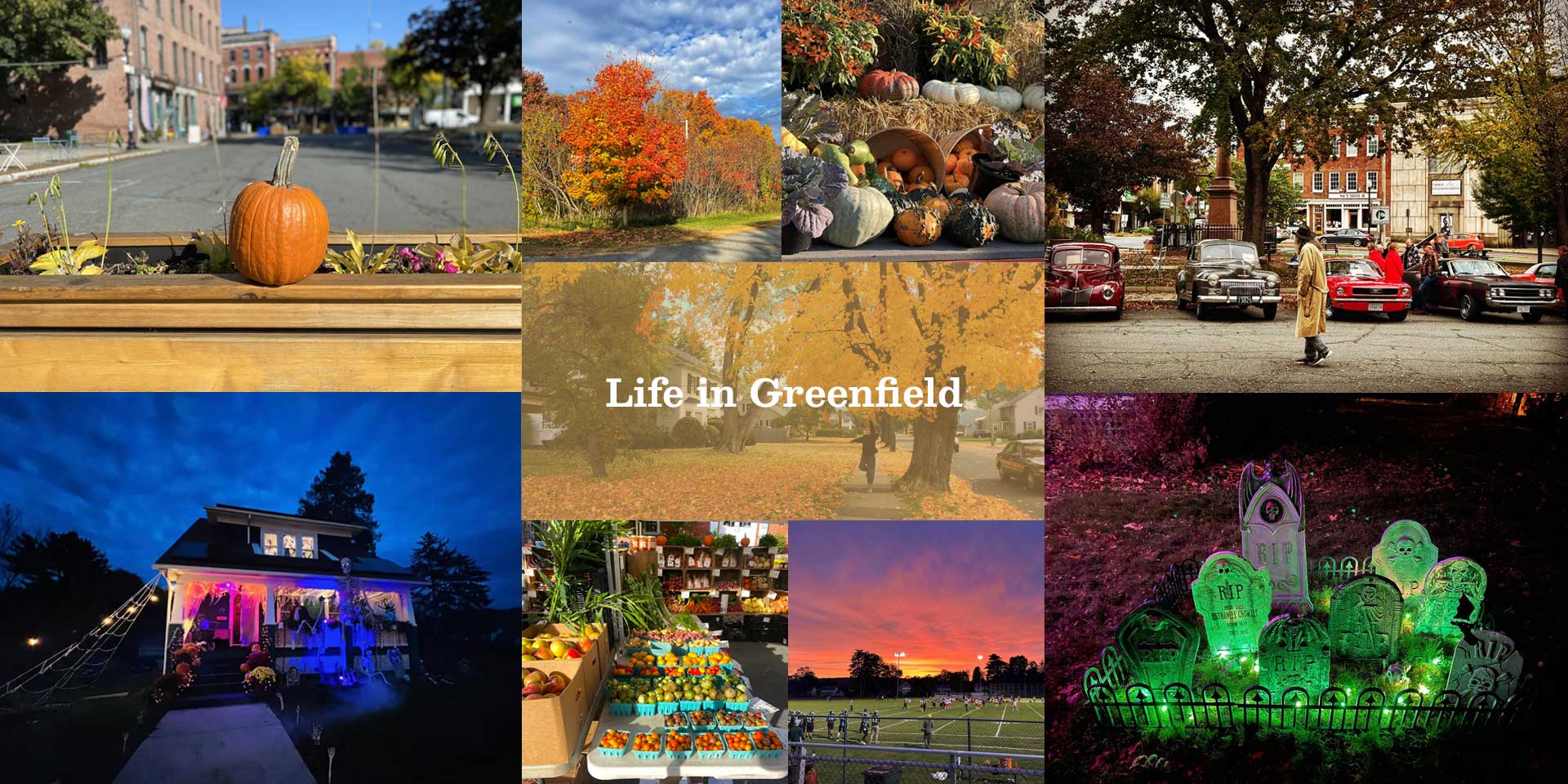 collage of autumn scenes in Greenfield